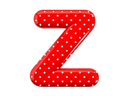 The bright red letter Z with a festive pattern and isolated on a white background Foto de stock - Royalty-Free Super Valor e Assinatura, Número: 400-06951948