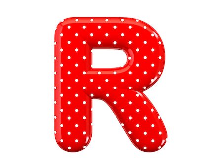 The bright red letter R with a festive pattern and isolated on a white background Foto de stock - Royalty-Free Super Valor e Assinatura, Número: 400-06951940