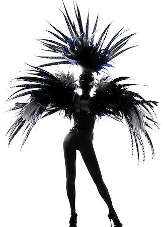 woman showgirl dancer revue dancing in studio isolated on white background Stockbilder - Microstock & Abonnement, Bildnummer: 400-06952709