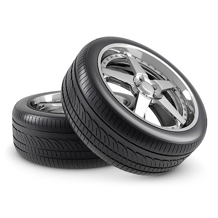 Tires composition on white Stock Photo - Budget Royalty-Free & Subscription, Code: 400-06952904