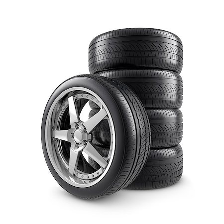 Tires composition on white Stock Photo - Budget Royalty-Free & Subscription, Code: 400-06952905