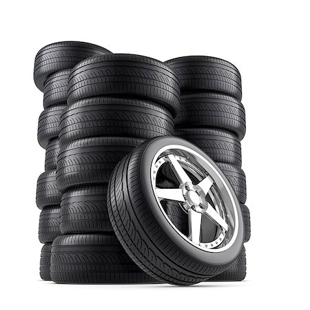 Tires composition on white Stock Photo - Budget Royalty-Free & Subscription, Code: 400-06952906