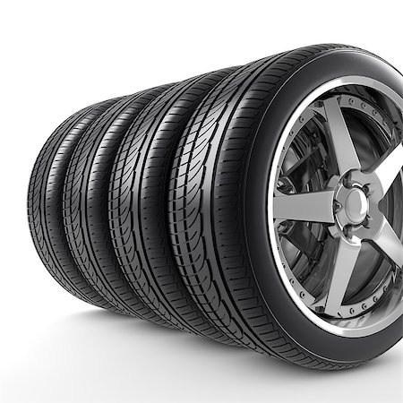 Tires composition on white Stock Photo - Budget Royalty-Free & Subscription, Code: 400-06952908
