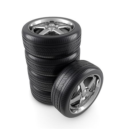 Tires composition on white Stock Photo - Budget Royalty-Free & Subscription, Code: 400-06952909