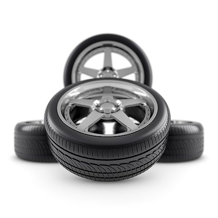 Tires composition on white Stock Photo - Budget Royalty-Free & Subscription, Code: 400-06952902