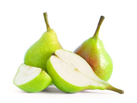 simsearch:400-06953045,k - Group of Fresh Ripe Pears with Slices Isolated on the White Background Stockbilder - Microstock & Abonnement, Bildnummer: 400-06952925