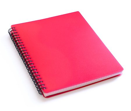 Red Spiral Notebook Isolated on the White Background. Clear Cover Photographie de stock - Aubaine LD & Abonnement, Code: 400-06952923