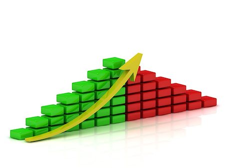 simsearch:400-06952064,k - Business growth chart of the red and green blocks with a yellow arrow Stockbilder - Microstock & Abonnement, Bildnummer: 400-06952979