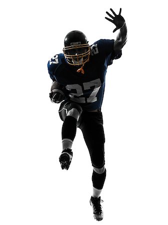 one caucasian american football player man running   in silhouette studio isolated on white background Stock Photo - Budget Royalty-Free & Subscription, Code: 400-06953741
