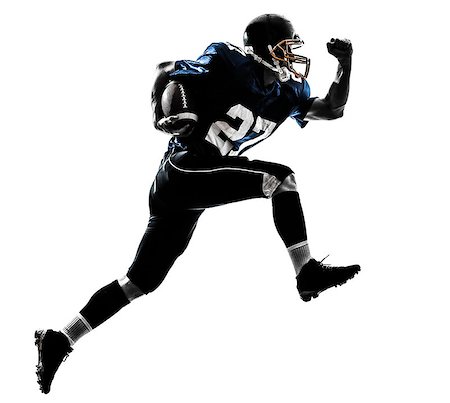 one caucasian american football player man running   in silhouette studio isolated on white background Foto de stock - Super Valor sin royalties y Suscripción, Código: 400-06953742