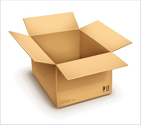 empty box inside - empty open cardboard box isolated on transparent white background - eps10 vector illustration Stock Photo - Budget Royalty-Free & Subscription, Code: 400-06953937