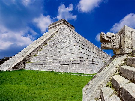 Mayan pyramid and stone snake located in the Yucatan, Mexico Stock Photo - Budget Royalty-Free & Subscription, Code: 400-06953952