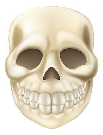 simsearch:400-06791375,k - An illustration of a cute smiling cartoon Halloween Scull Stock Photo - Budget Royalty-Free & Subscription, Code: 400-07034015