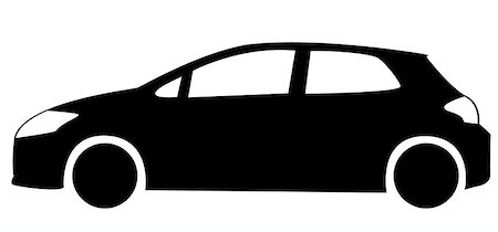 ravennka (artist) - Silhouette of hatchback car including windows, headlights and tires Fotografie stock - Microstock e Abbonamento, Codice: 400-07034024