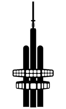 ravennka (artist) - Silhouette of Žižkov Television Tower (Prague) - unique transmitter tower, the highest building in Prague Stock Photo - Budget Royalty-Free & Subscription, Code: 400-07034028