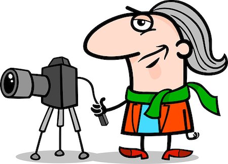 Cartoon Illustration of Funny Photographer Artist with Camera Profession Occupation Photographie de stock - Aubaine LD & Abonnement, Code: 400-07034041