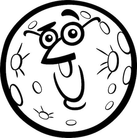 simsearch:400-07222595,k - Black and White Cartoon Illustration of Funny Mercury Planet Comic Mascot Character for Children to Coloring Book Foto de stock - Super Valor sin royalties y Suscripción, Código: 400-07034067
