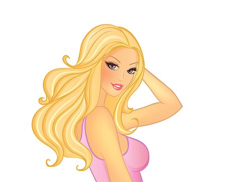 simsearch:400-05946518,k - Vector illustration of Beautiful blond woman Stockbilder - Microstock & Abonnement, Bildnummer: 400-07034197