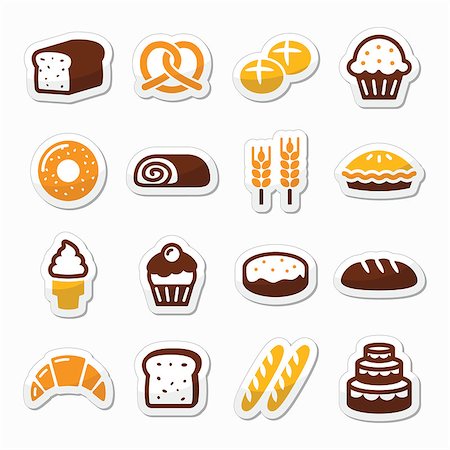 pastry bar - Vector labels set isolated on white - baking, food, restaurant concept Stock Photo - Budget Royalty-Free & Subscription, Code: 400-07034423