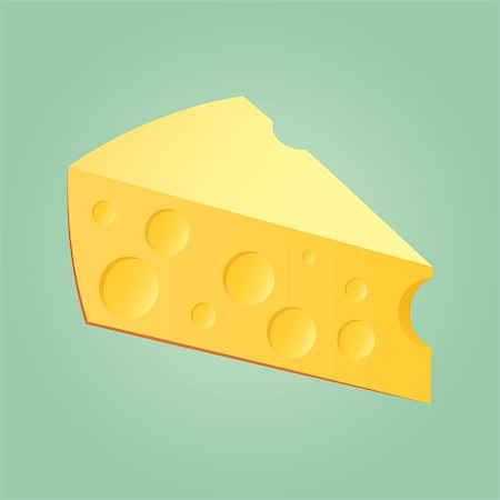 parmesan cheese pieces isolated - Delicious piece of cheese on a green background, vector illustration Stock Photo - Budget Royalty-Free & Subscription, Code: 400-07034497