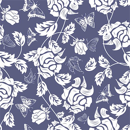 Seamless vector floral pattern. For easy making seamless pattern just drag all group into swatches bar, and use it for filling any contours. Photographie de stock - Aubaine LD & Abonnement, Code: 400-07034547