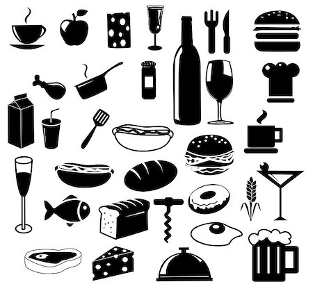 Kitchen and food icons Stock Photo - Budget Royalty-Free & Subscription, Code: 400-07034765