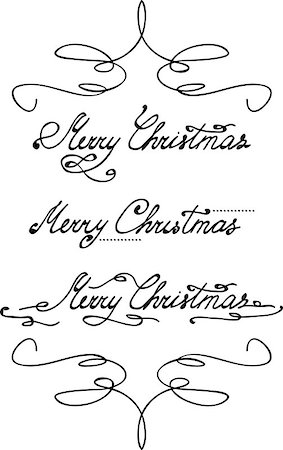 'Merry Christmas' hand lettering with swirl Stock Photo - Budget Royalty-Free & Subscription, Code: 400-07034920
