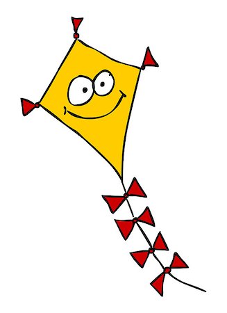 simsearch:400-07052410,k - funny kite with cartoon face - sketchy illustration Stockbilder - Microstock & Abonnement, Bildnummer: 400-07035022