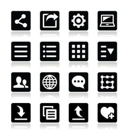 Vector icons set for web, computer, mobile device settings Stock Photo - Budget Royalty-Free & Subscription, Code: 400-07035537