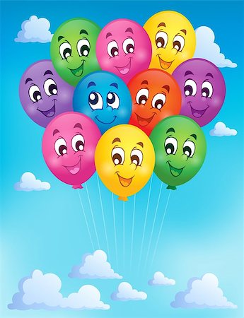 simsearch:400-05897093,k - Balloons theme image 7 - eps10 vector illustration. Stock Photo - Budget Royalty-Free & Subscription, Code: 400-07035596