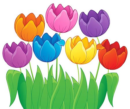 simsearch:400-08076059,k - Image with tulip flower theme 4 - eps10 vector illustration. Stock Photo - Budget Royalty-Free & Subscription, Code: 400-07035616