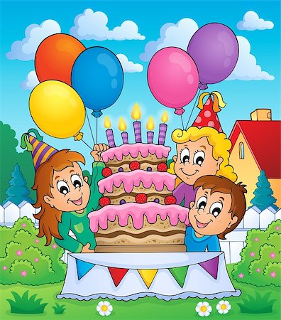 Kids party theme image 5 - eps10 vector illustration. Stock Photo - Budget Royalty-Free & Subscription, Code: 400-07035621