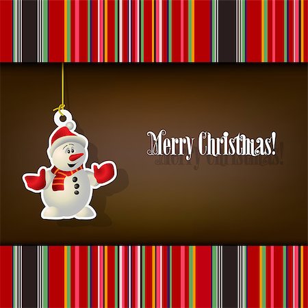 simsearch:400-07035531,k - Abstract Christmas background with snowman on brown Fotografie stock - Microstock e Abbonamento, Codice: 400-07035890