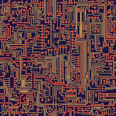 engineering circuit illustration - Seamless vector color texture - electronic circuit board Stock Photo - Budget Royalty-Free & Subscription, Code: 400-07035941