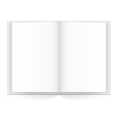 diary page - Open book with white pages. Illustration on white Stock Photo - Budget Royalty-Free & Subscription, Code: 400-07036097