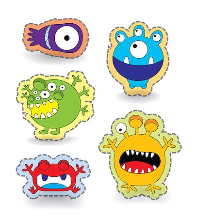 simsearch:400-07407480,k - Cute Colorful Monster Collection Set, vector illustration Stockbilder - Microstock & Abonnement, Bildnummer: 400-07036103
