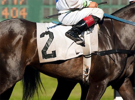 A Jockey Leads the Number Two Horse to Start Gate at Horserace Photographie de stock - Aubaine LD & Abonnement, Code: 400-07036265