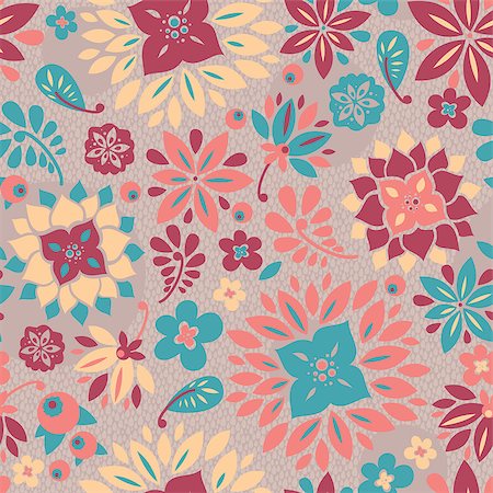 simsearch:400-07055210,k - abstract seamless pattern with flowers vector illustration Foto de stock - Super Valor sin royalties y Suscripción, Código: 400-07036416