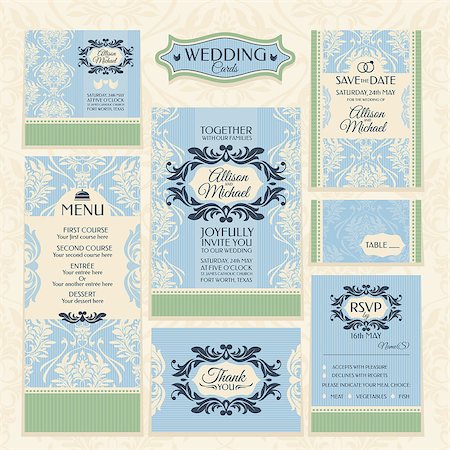 simsearch:400-08346659,k - set of floral wedding cards vector illustration Stockbilder - Microstock & Abonnement, Bildnummer: 400-07036410