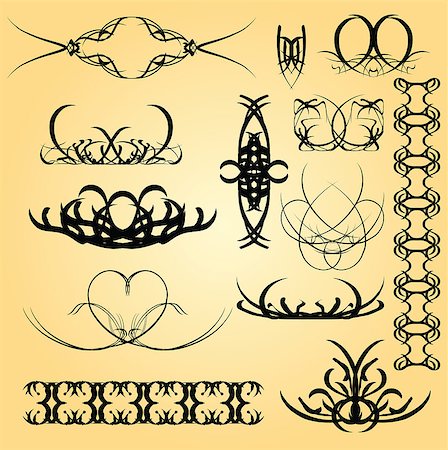 simsearch:400-04818445,k - Set of calligraphic symbols for design. Vector illustration. Stock Photo - Budget Royalty-Free & Subscription, Code: 400-07036739
