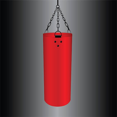 simsearch:400-07036748,k - Large red punching bag for training. Vector illustration. Foto de stock - Royalty-Free Super Valor e Assinatura, Número: 400-07036748