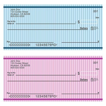 A cashier's check (cashier's cheque, banker's cheque, bank cheque or treasurer's cheque) is a check guaranteed by a bank. Vector illustration. Stock Photo - Budget Royalty-Free & Subscription, Code: 400-07036740