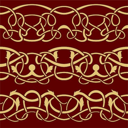 simsearch:400-08223868,k - Collection of gold floral seamless border design element Foto de stock - Super Valor sin royalties y Suscripción, Código: 400-07036803