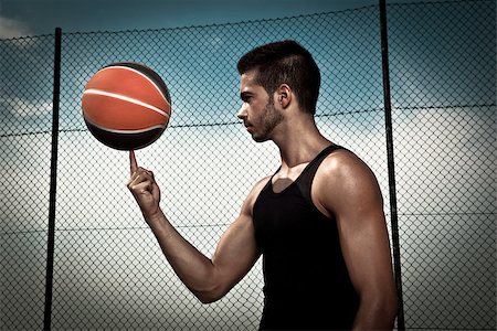 Portrait of young man street basket player Stock Photo - Budget Royalty-Free & Subscription, Code: 400-07037166