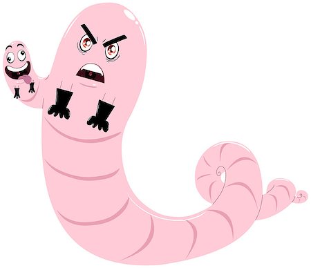 A vector illustration of a two headed evil worm wearing gloves. Stock Photo - Budget Royalty-Free & Subscription, Code: 400-07037514