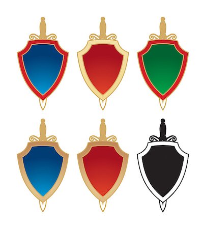 simsearch:400-04870091,k - Vector illustration of different options of sword and shield Photographie de stock - Aubaine LD & Abonnement, Code: 400-07038357