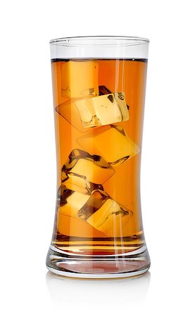 Beer with ice cubes in a glass isolated on a white background Stock Photo - Budget Royalty-Free & Subscription, Code: 400-07038371