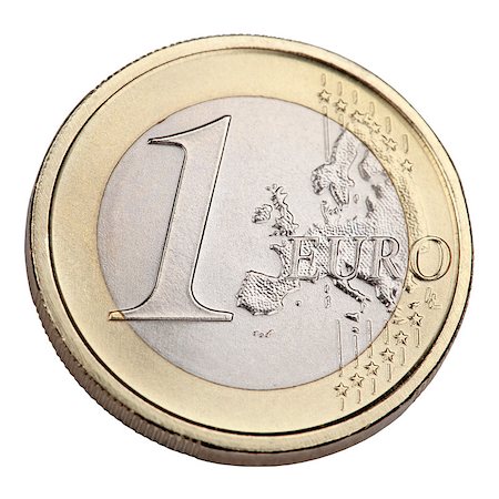 One Euro coin, money isolated on a white background Stock Photo - Budget Royalty-Free & Subscription, Code: 400-07038510