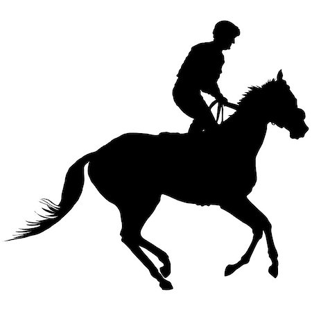 simsearch:832-03640076,k - Silhouette of a jockey exercising his horse Photographie de stock - Aubaine LD & Abonnement, Code: 400-07038736