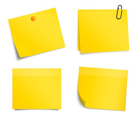 simsearch:400-07091159,k - Vector yellow notice stickers on white background Foto de stock - Royalty-Free Super Valor e Assinatura, Número: 400-07038780